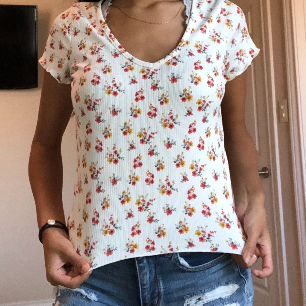 white floral shirt